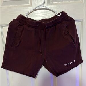 YoungLA Brown Athletic Shorts Lightweight Performance